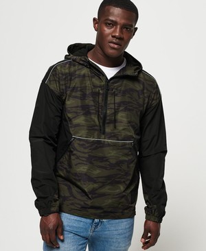 Superdry Jared Overhead Cagoule Férfi Kabát Camo/Fekete | FOLDM3851